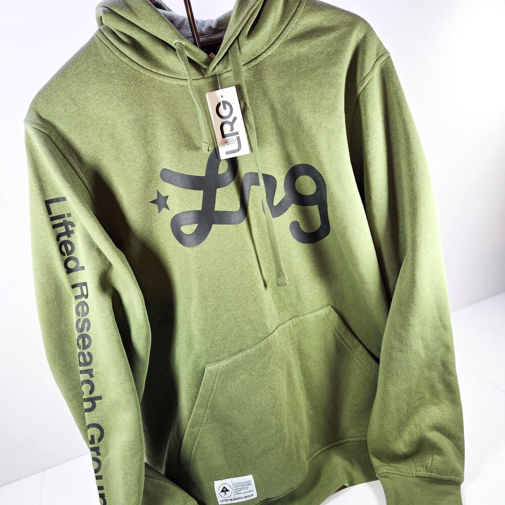 LRG Lifted Research Group Pullover Hoodie Green Size M New With Tags